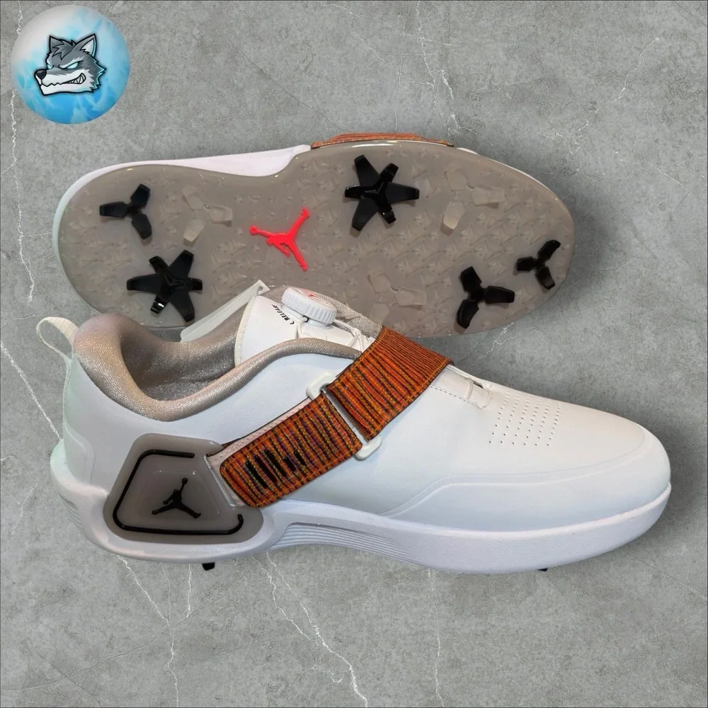 Men's Sz 9.5 Nike Air Jordan Rev Golf Shoes White Black Infrared FV6338-102 NEW